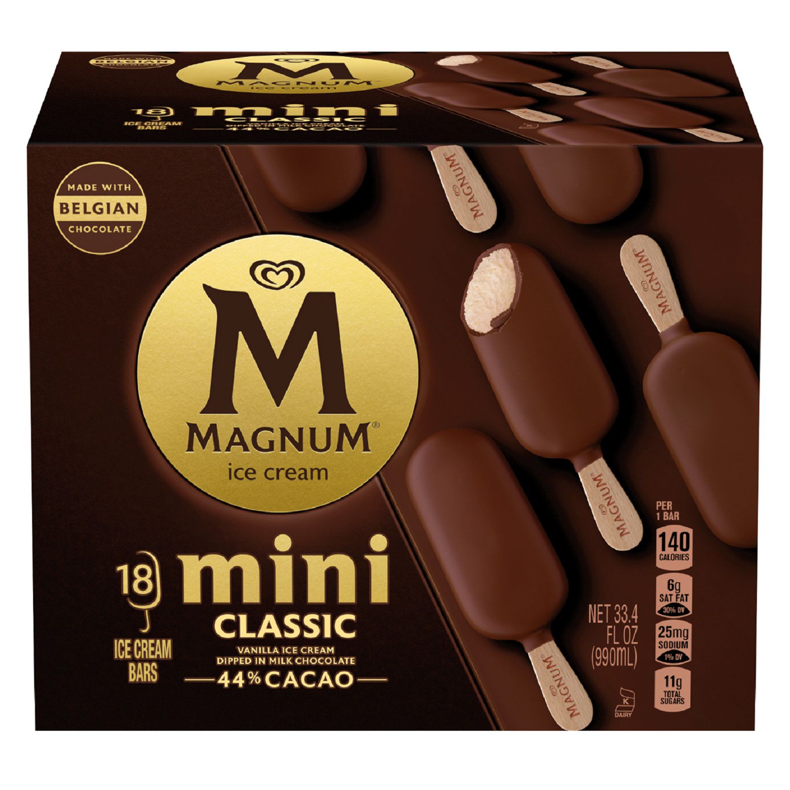 Magnum Mini Classics Ice Cream, 18 ct. - BJs Wholesale Club