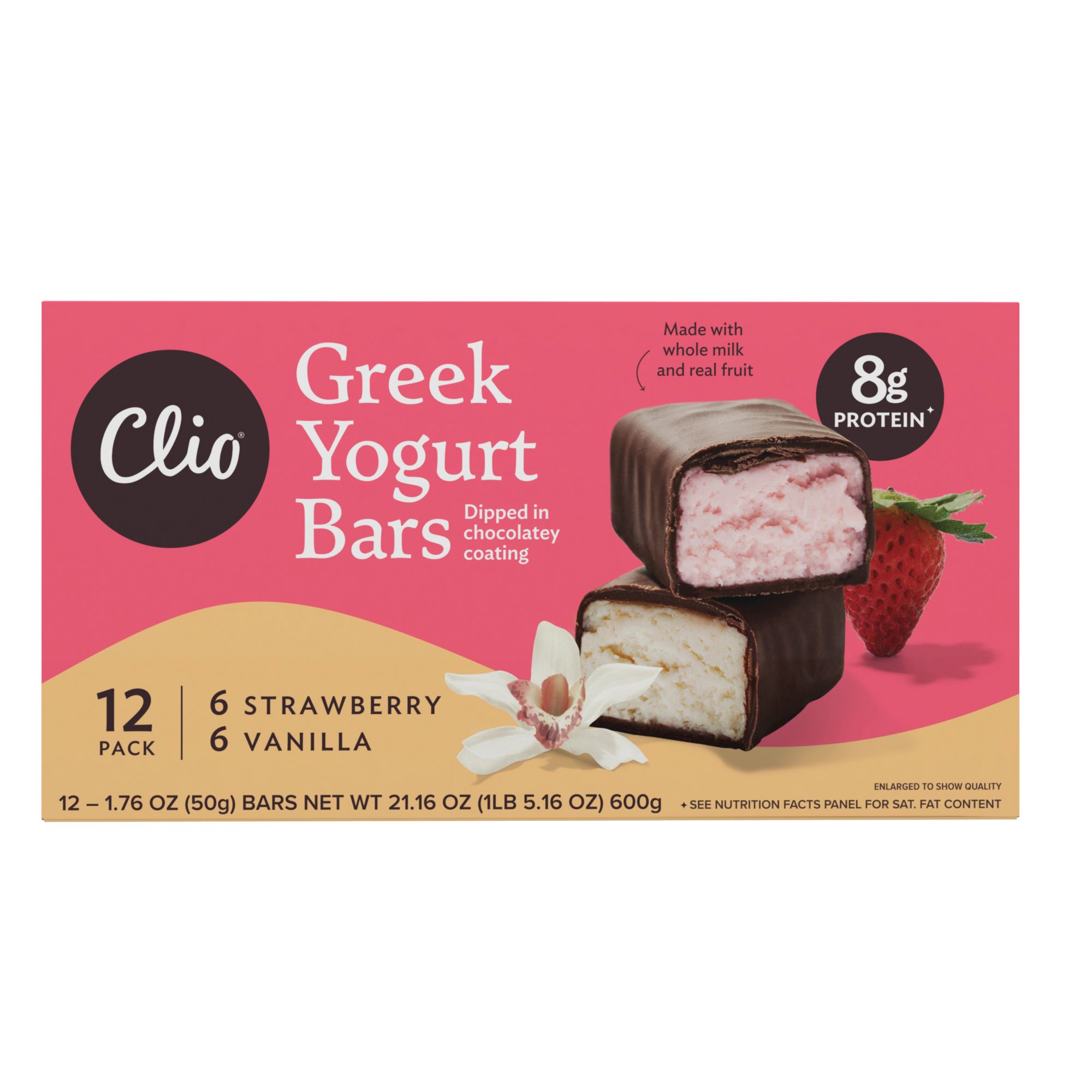 Clio Greek Strawberry and Vanilla Yogurt Bars | BJ's Wholesale Club