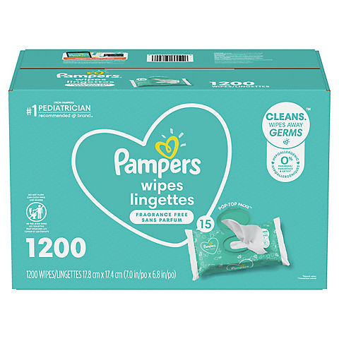 Pampers Unscented Complete Clean Baby Wipes, 1200 ct.