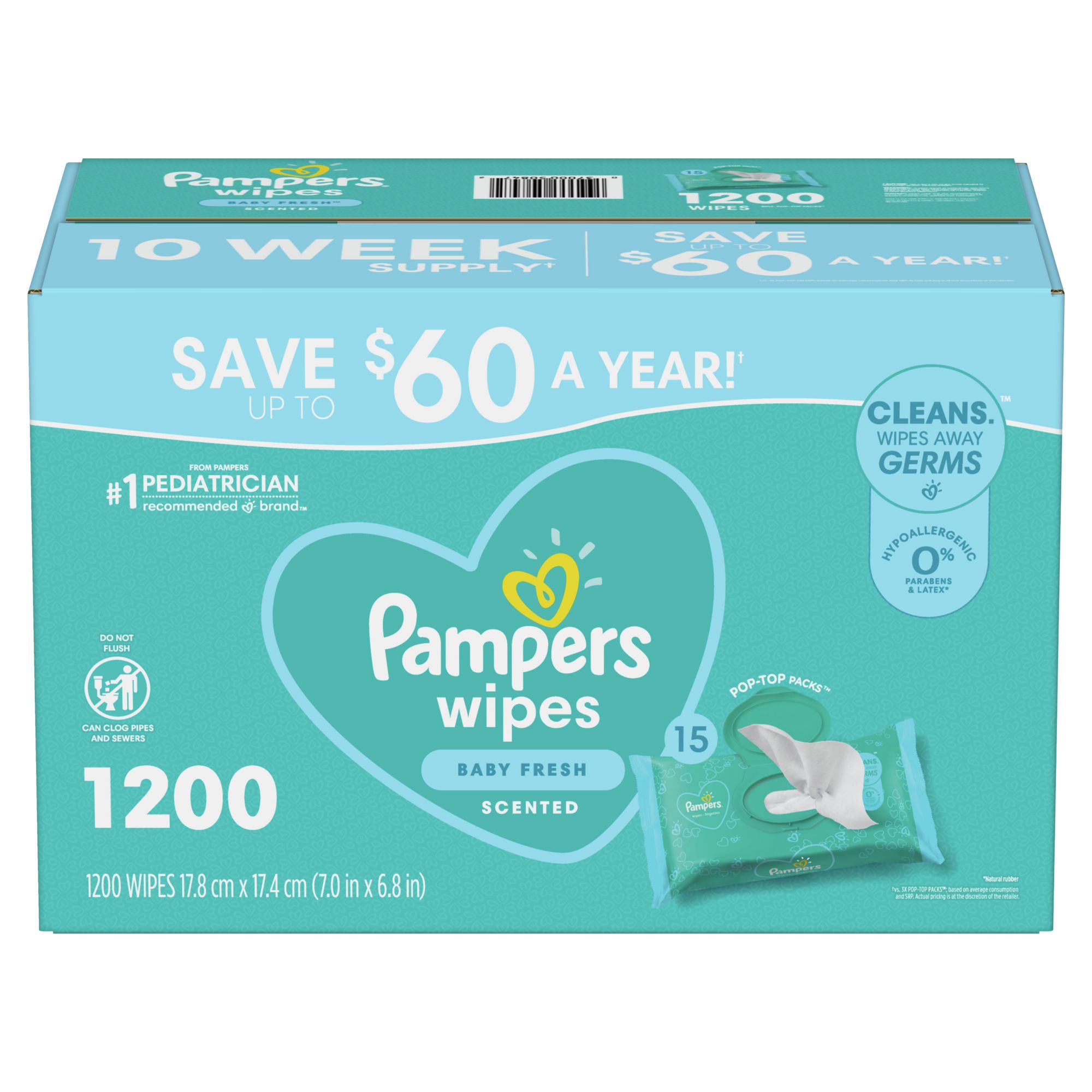 Pampers Complete Clean Baby Fresh Scent Baby Wipes