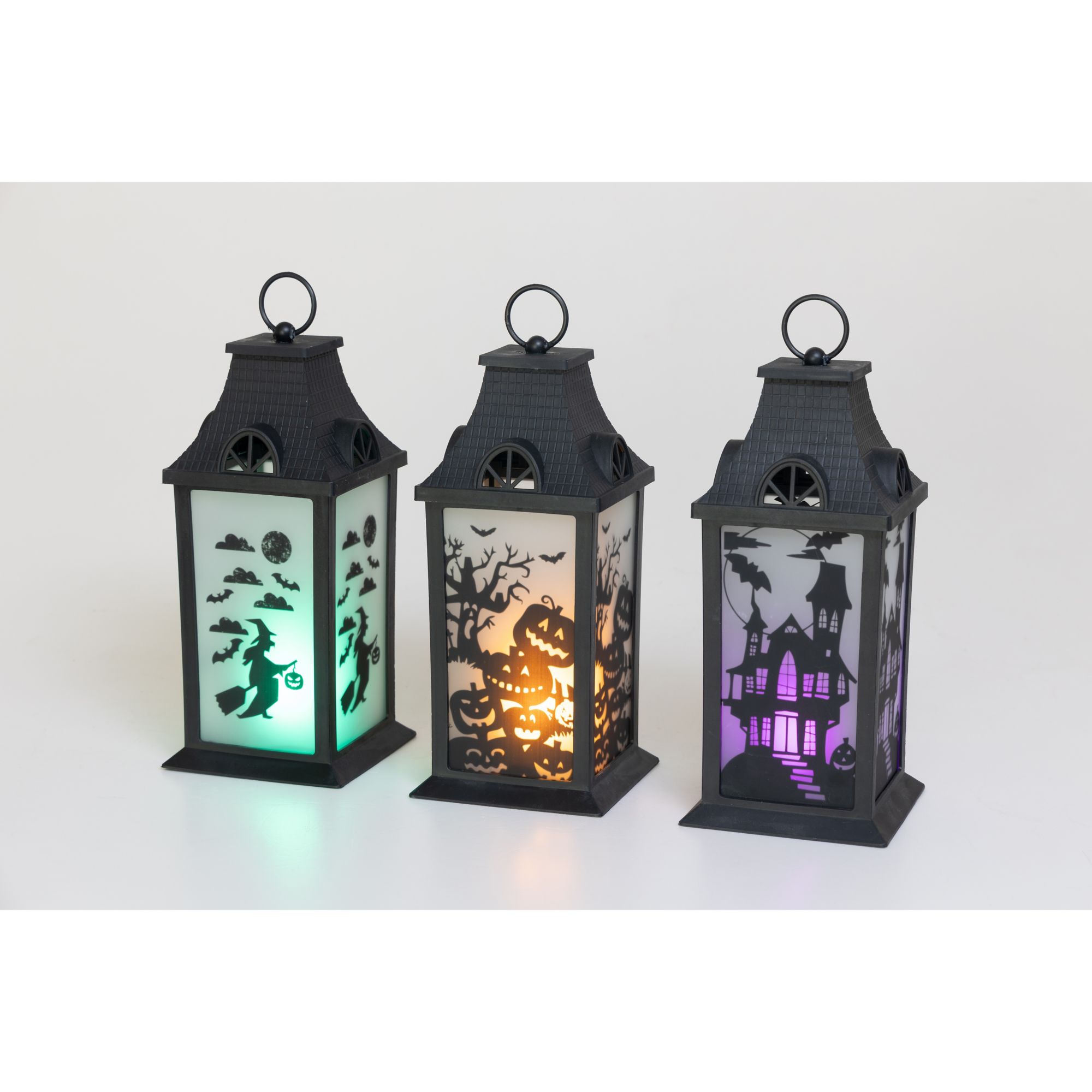 Berkley Jensen Solar Powered Lanterns with Timer, 2 pk.