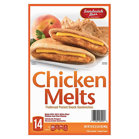 Sandwich Bros Chicken Melts Flatbread Pocket Snack Sandwich, 14 ct.