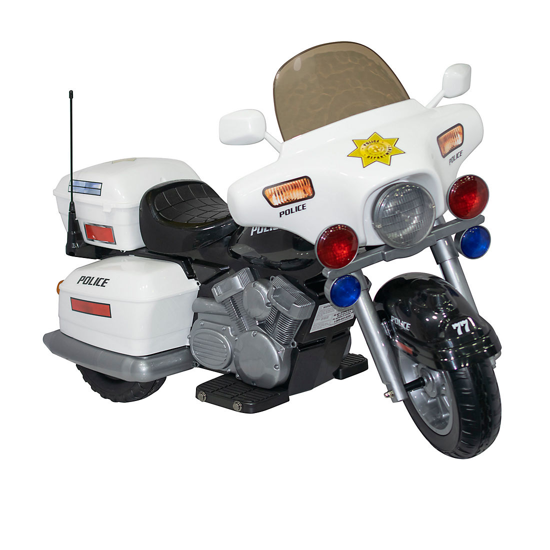 Kidz Motorz 12v Battery Powered Police Motorcycle White for sale online 