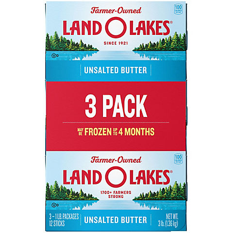 Land O Lakes Unsalted Butter, 3 pk./1 lb.