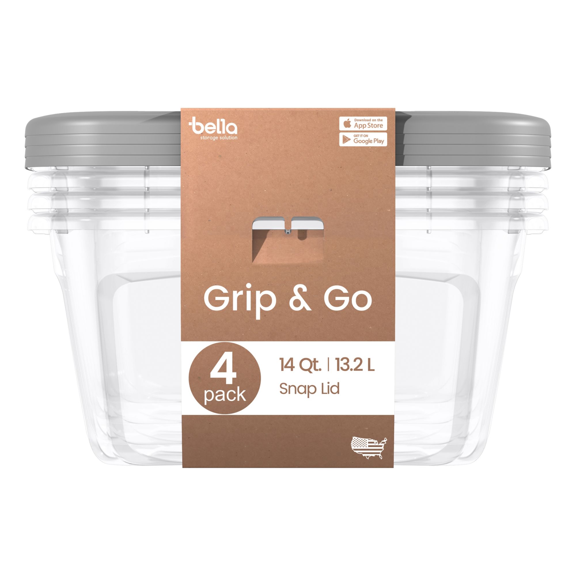 Simplify Large Clear Storage Bins, 2 Pk.