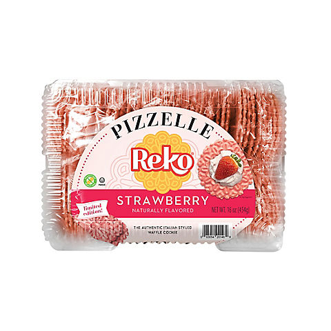 Reko Strawberry Authentic Italian Styled Waffle Cookie, 16 oz.