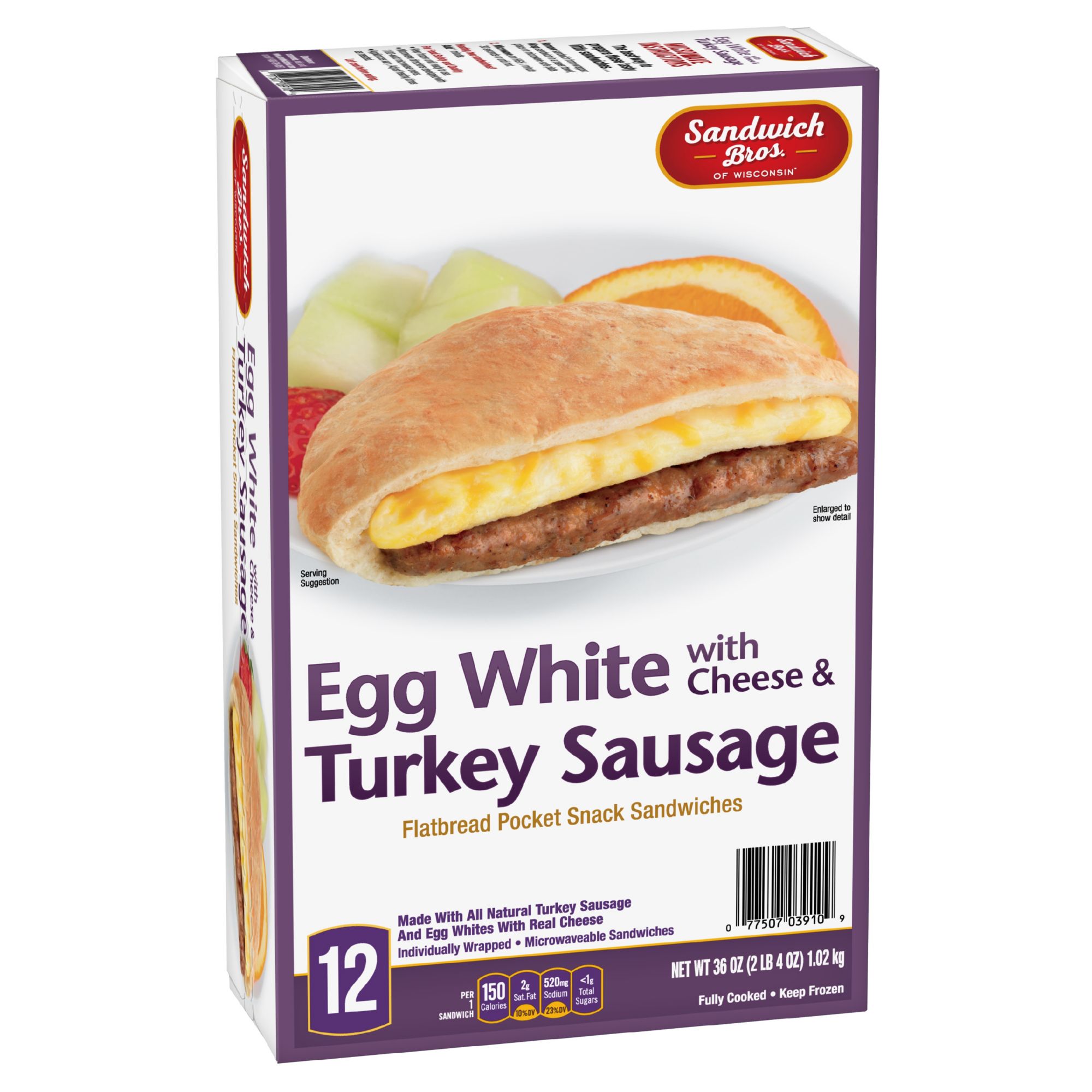 Egg White Turkey Sausage Breakfast Sandwiches