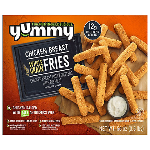 Yummy All Natural Whole Grain Chicken Breast Fries, 3.5 lbs.