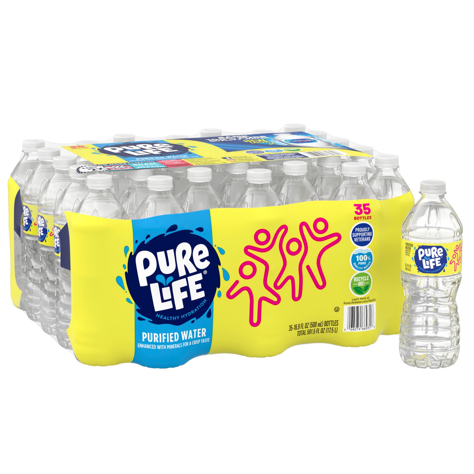 NESTLE PURE LIFE Purified Water, 16.9-ounce plastic bottles (Pack