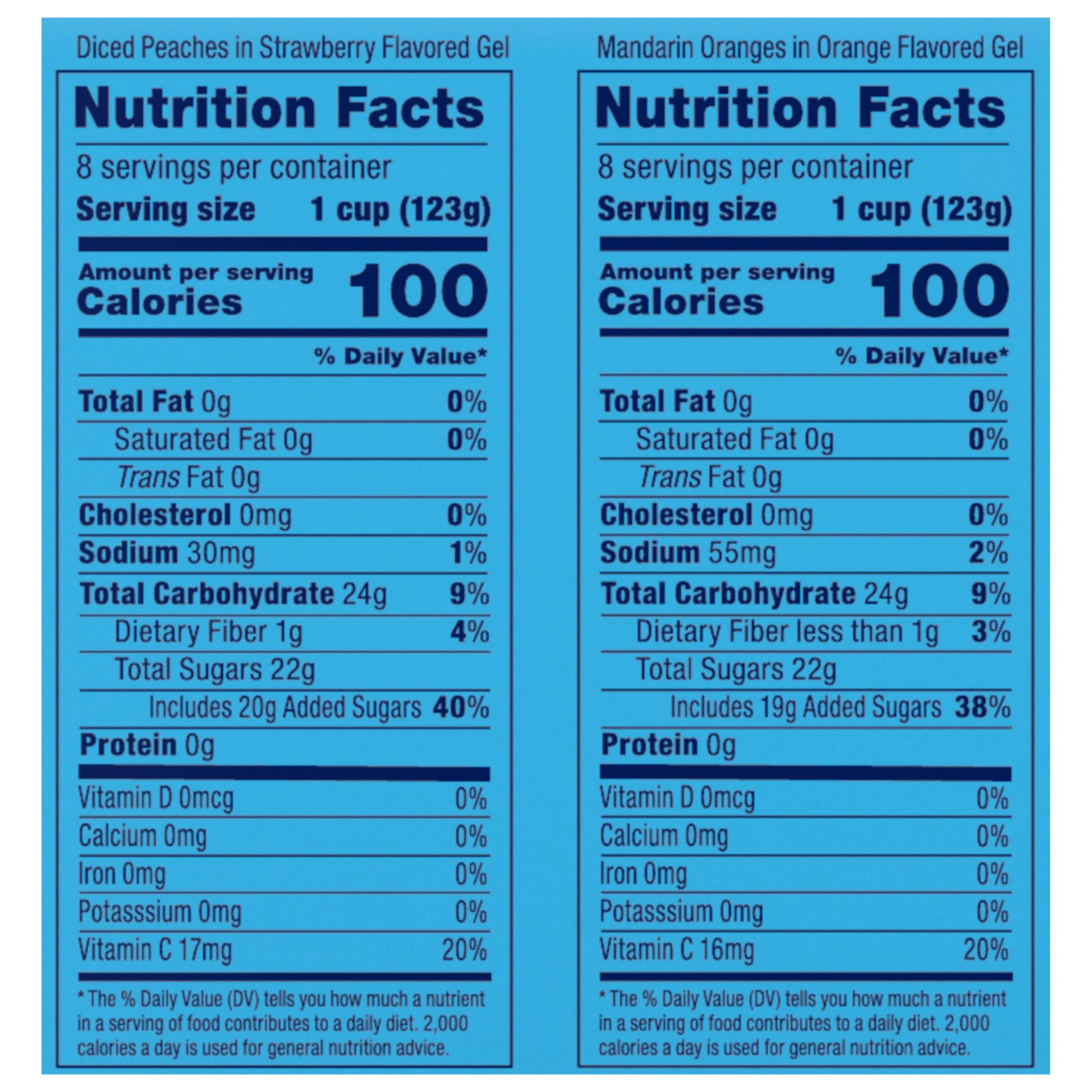 Dole in Gel Diced Peaches & Mandarin Oranges Fruit Bowls, Variety Pack, Cups, 16 pk./4.3 oz.