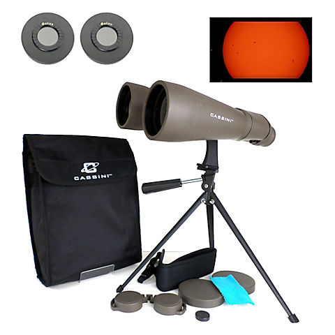 Cassini 15mm x 70mm Astronomical Binocular with Solar Filter Caps and Tabletop Tripod