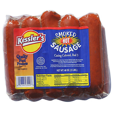 Kessler's Hot Smoked Sausage, 3 lbs.