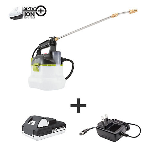 Sun Joe 24V iON+ Multi-Purpose Chemical Sprayer Kit with 1.3 Ah Battery and Charger
