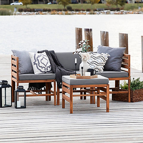W. Trends 4-Pc. Patio Acacia Chat Set