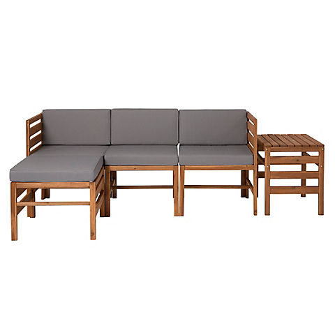 W. Trends 5-Pc. Patio Acacia Chat Set