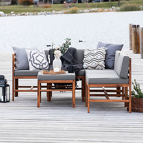 W. Trends 6-Pc. Patio Acacia Chat Set