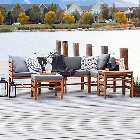 W. Trends 7-Pc. Patio Acacia Chat Set