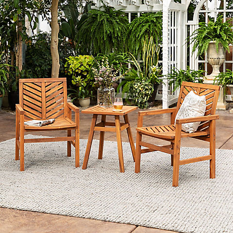W. Trends 3-Pc. Patio Acacia Chat Set