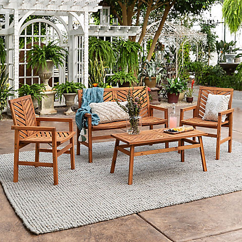 W. Trends 4-Pc. Patio Acacia Chat Set