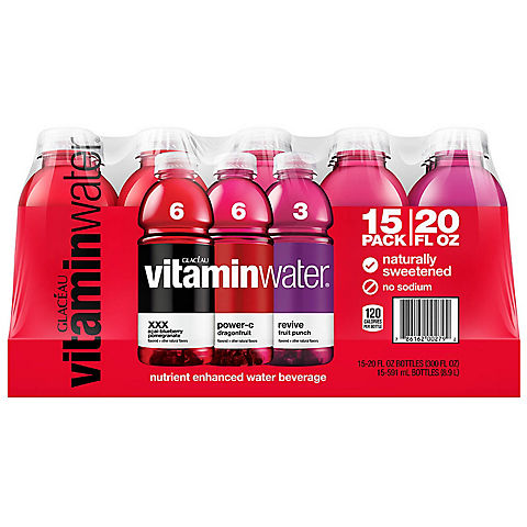 Glaceau Assorted Flavor Vitamin Water, 15 pk./12 oz.