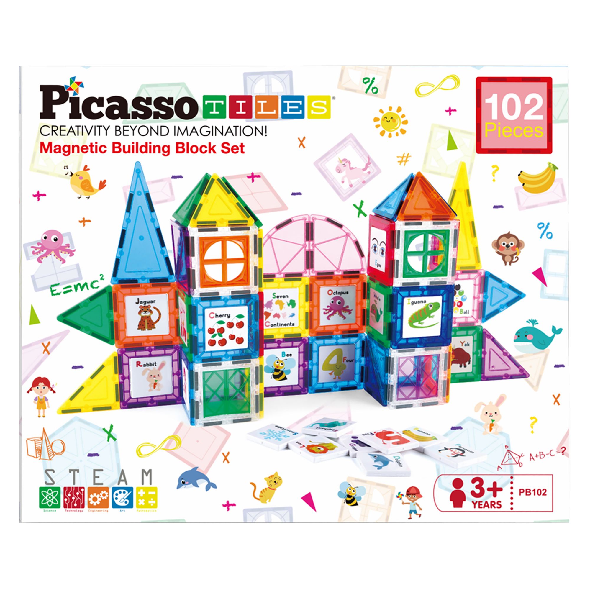 PicassoTiles 102-Pc. Magnetic Tile Construction Playset | BJ's
