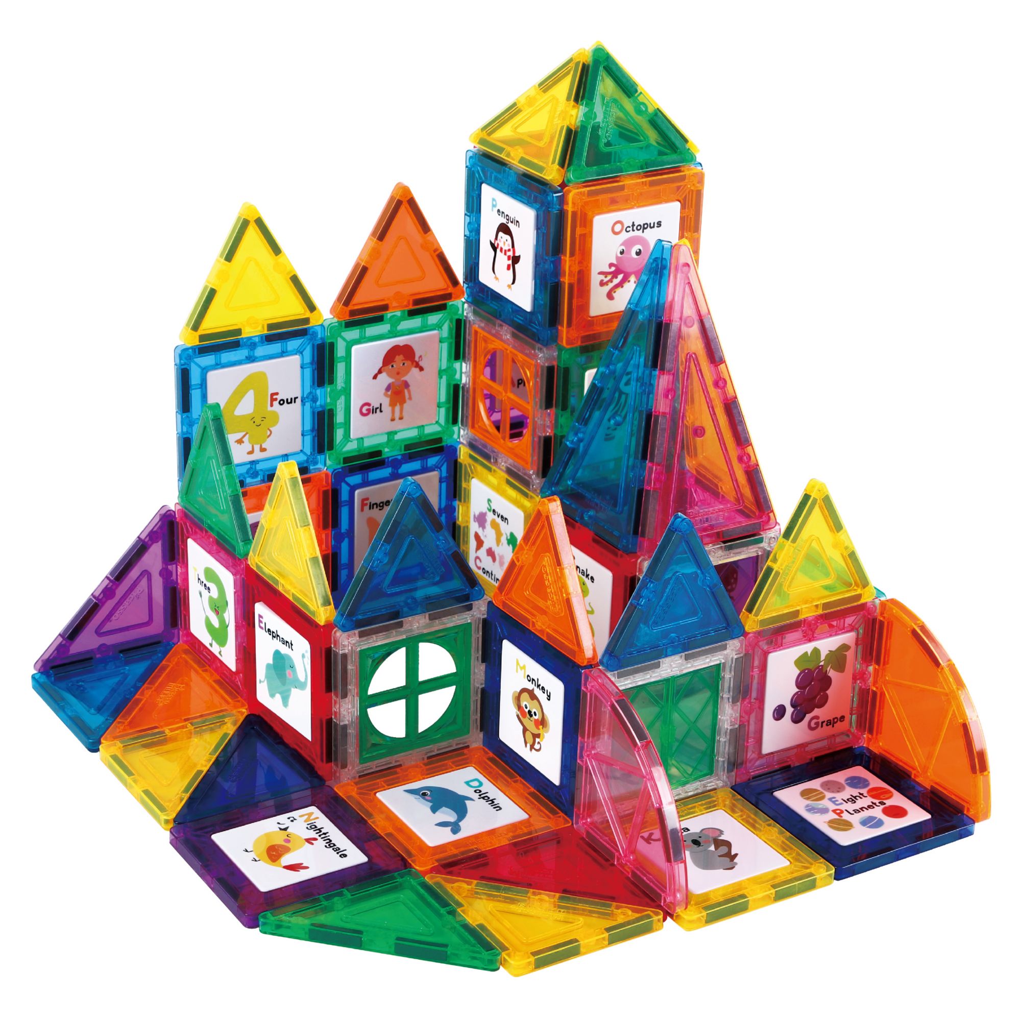 PicassoTiles Magnetic Building Block Set: 33 Piece 3D Color