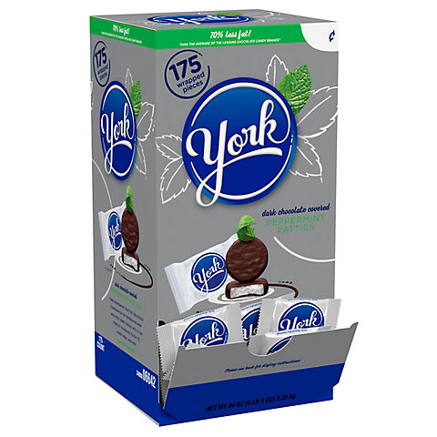 York Snack Size Dark Chocolate Peppermint Patties Bulk Box, 175 pk./84 oz.