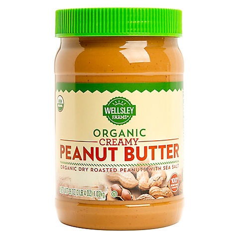 Wellsley Farms Organic Creamy Peanut Butter, 36 oz.