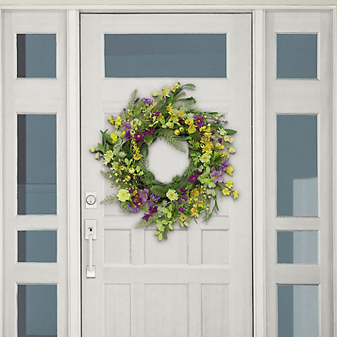 Puleo International 24" Artificial Spring Mixed Floral Wreath