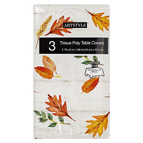 Artstyle 'Autumn's Gift' Waterproof Tablecover 54"x108", 3 ct.