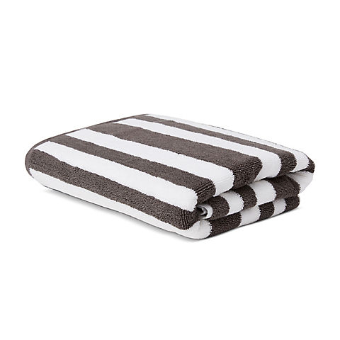 Berkley Jensen Cotton Bath Towel - Charcoal Stripe