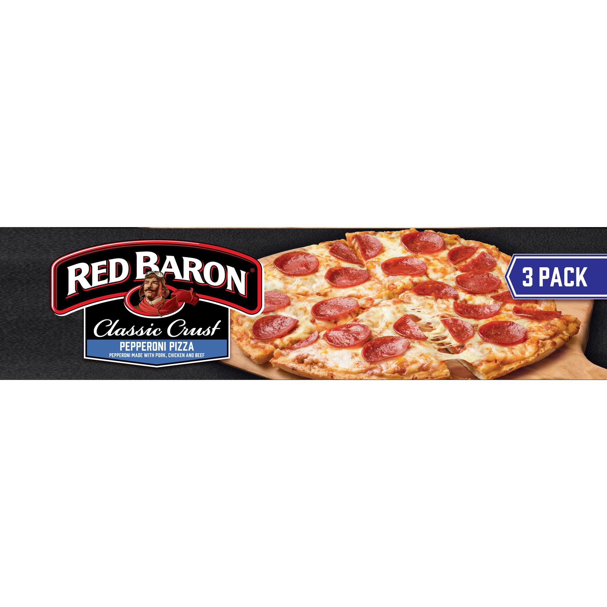 Red Baron Pepperoni Classic Crust Frozen Pizza, 3 pk.