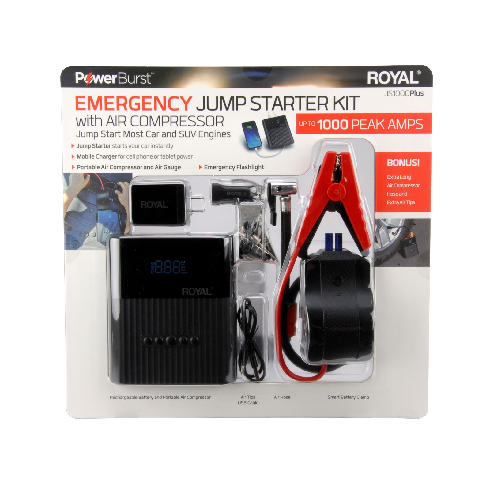 Car BOOSTER Emergency JUMP STARTER Portable in your Dodge + POWER BANK for  Planes