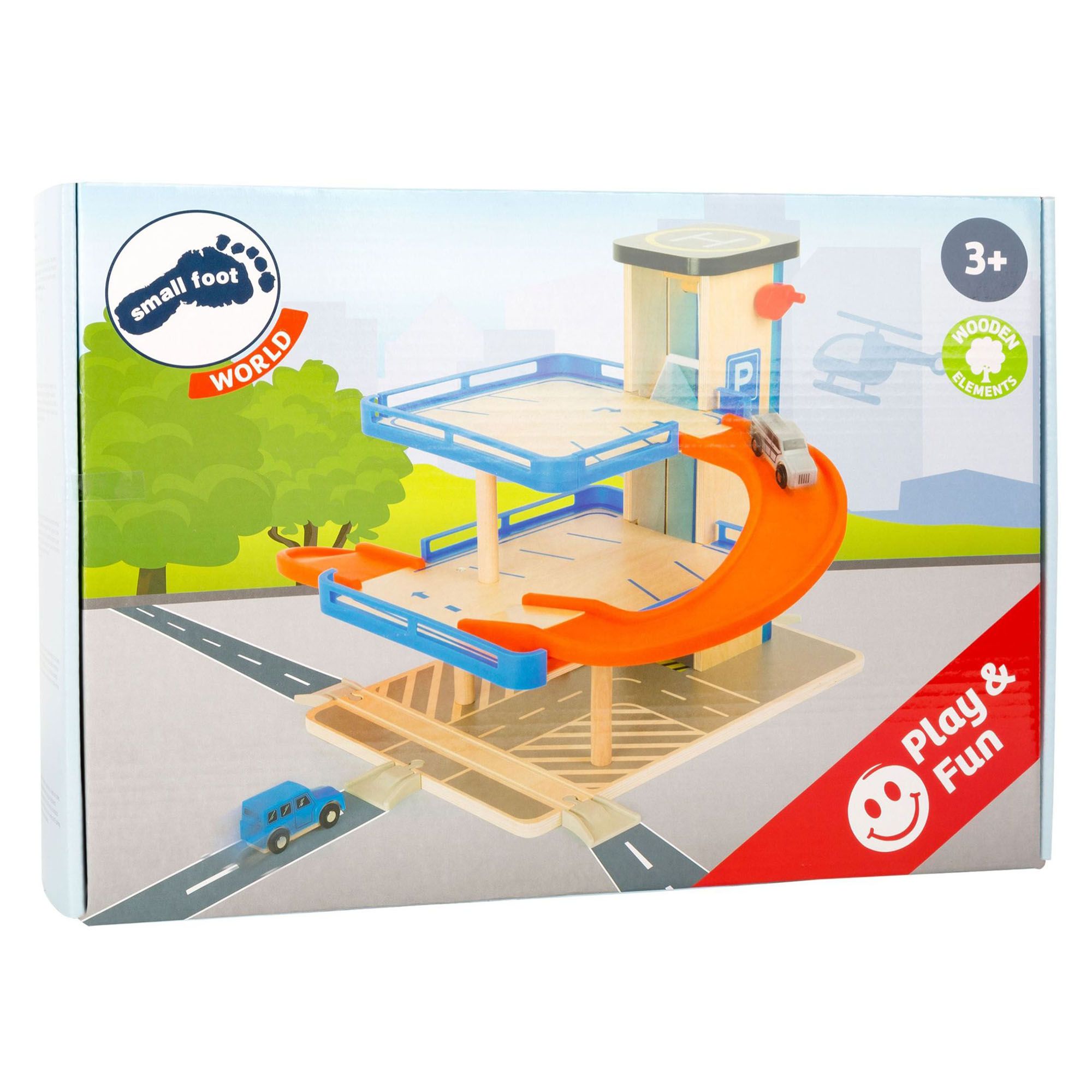 Small Foot Wooden Toys Multi-Level Parking Garage Playset