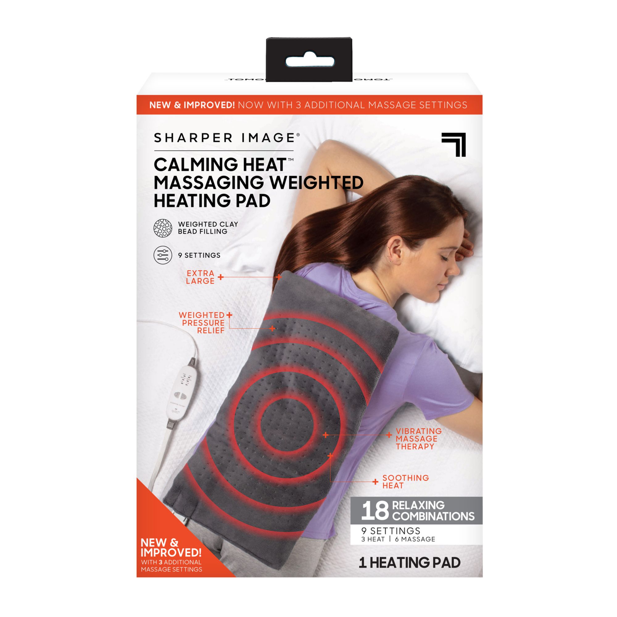 Calming Heat Massaging Weighted Heating Pad 6 Setting