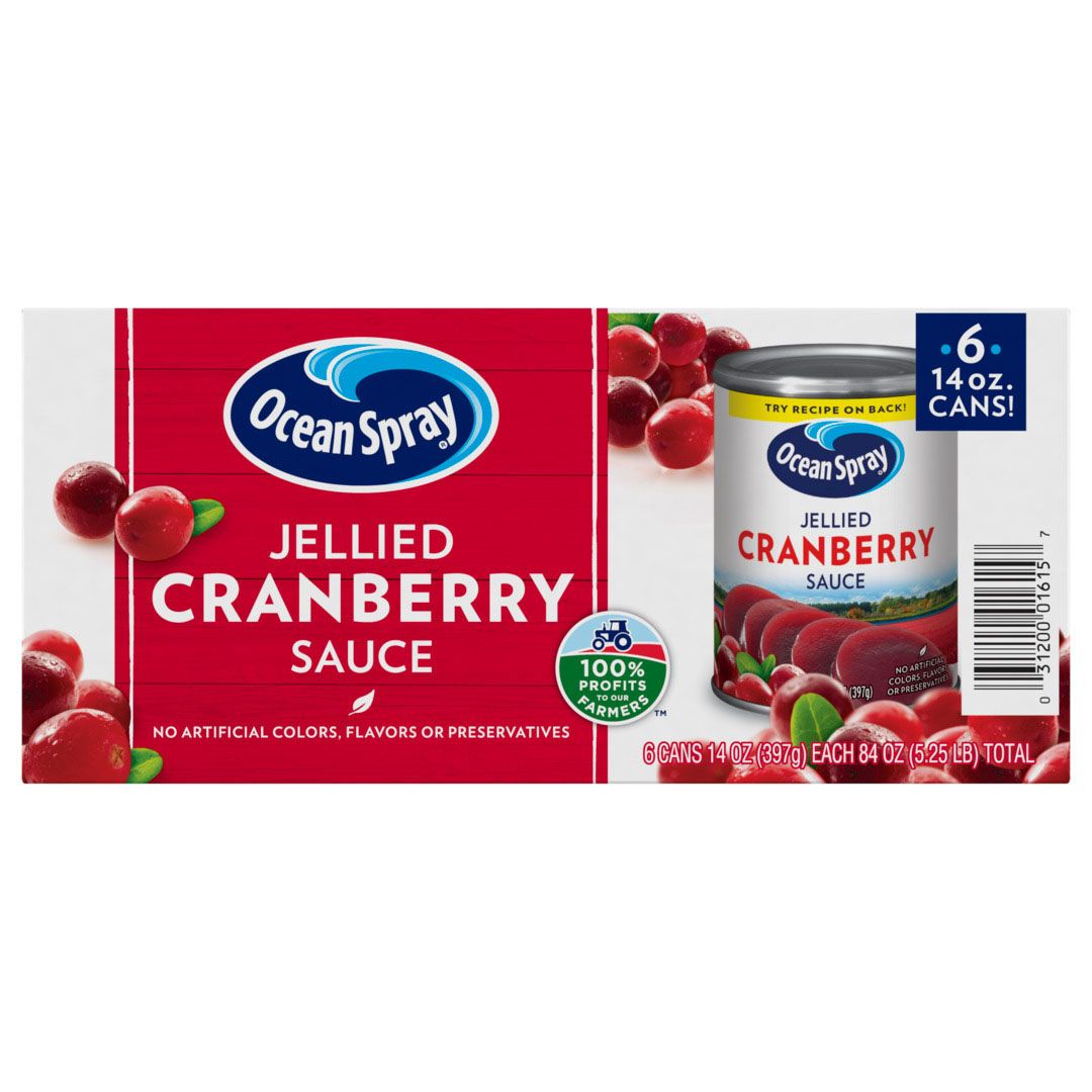 Ocean Spray Jellied Cranberry Sauce 6 Pk 14 Oz Bjs Wholesale Club