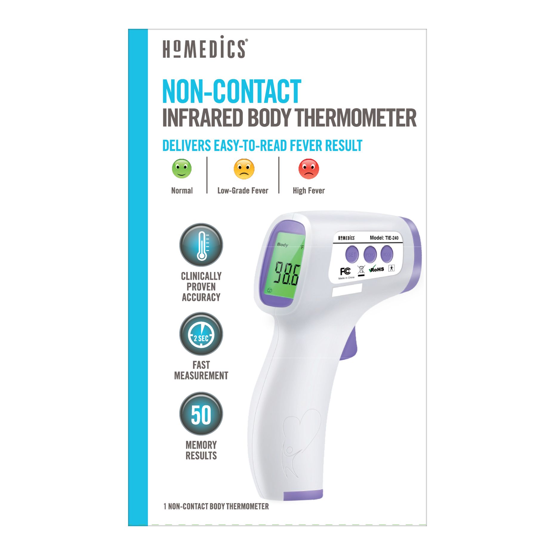 Deco Essentials No Contact Infrared Thermometer, Fast and Accurate Results in 1 Second