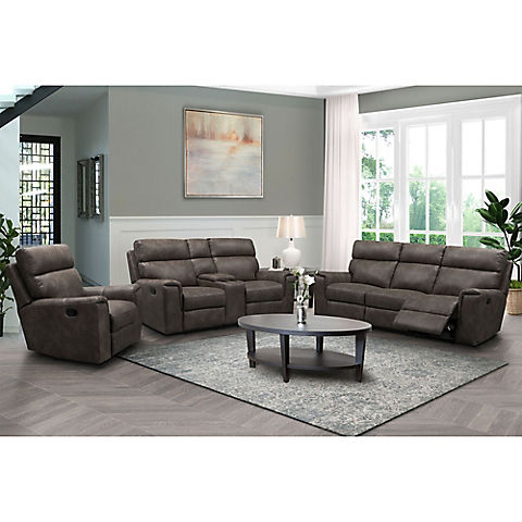 Abbyson Living Layden Fabric Reclining Set with White Glove Delivery