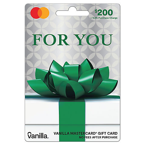 Vanilla MasterCard Party Bow $200 + $6.95 fee
