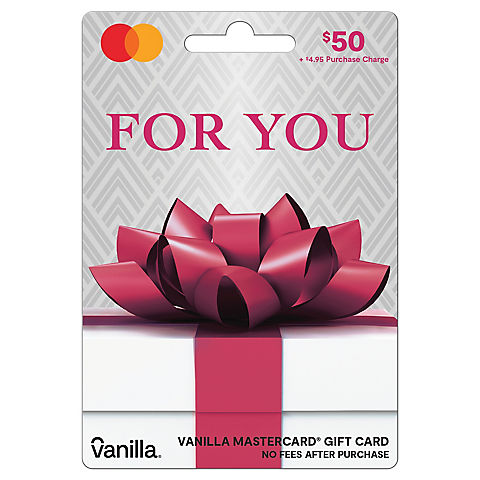 Vanilla MasterCard Party Bow $50 + $4.95 fee