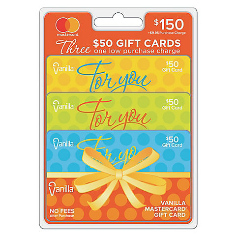 Vanilla MasterCard Orange Polka Dot MP Parent 3x$50 $150 +$9.95 fee