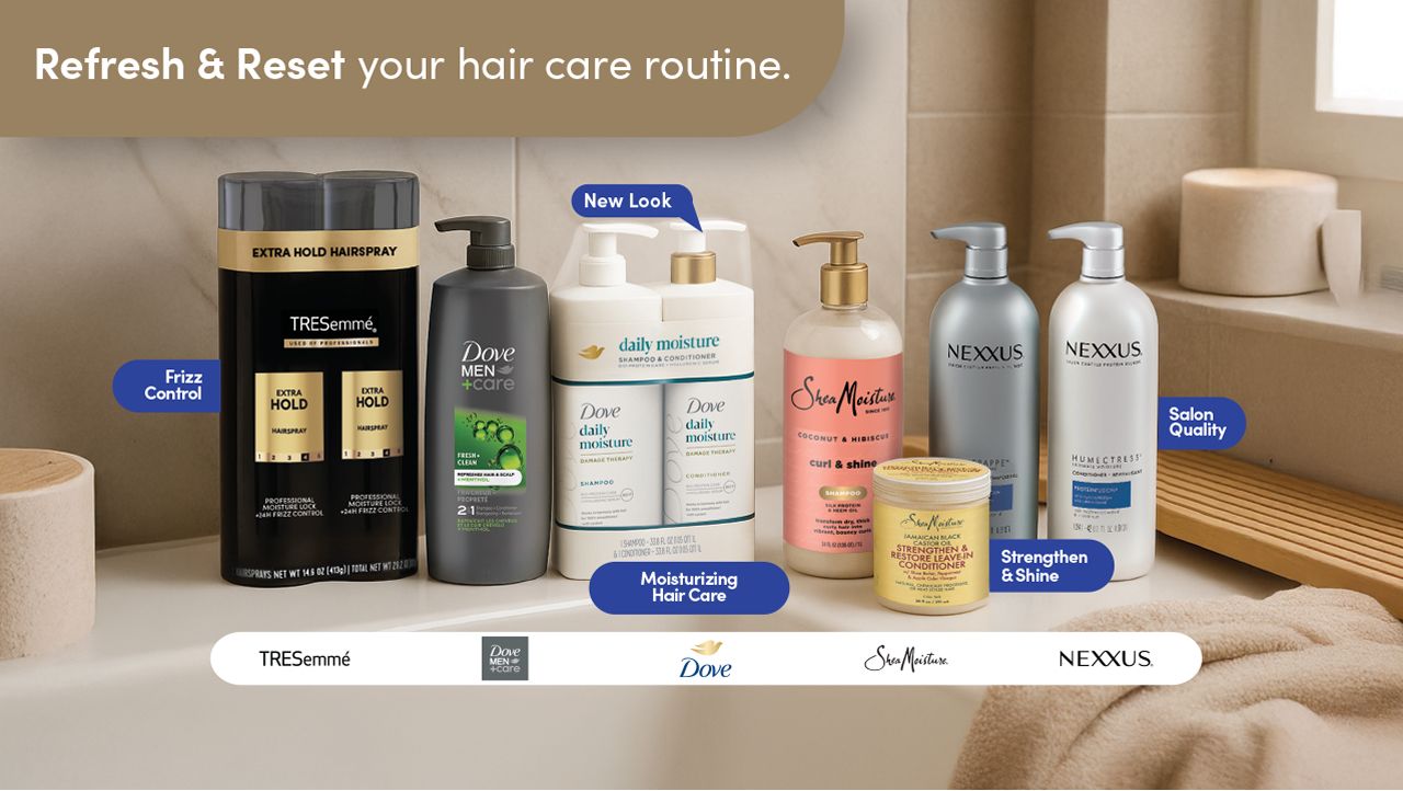 Unilever Hair Brands Logos: Dove, Tresemme, Shea Moisture, Nexxus