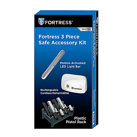 Fortress 3 Piece Safe Accessory Kit with Light Bar, Dehumidifier, Pistol Rack