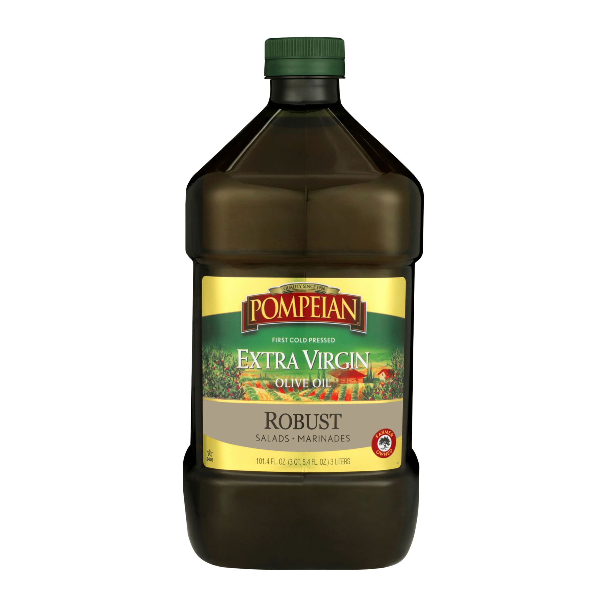 Pompeian Robust Extra Virgin Olive Oil, First Cold Pressed, Full-Bodied  Flavor, 101 fl. oz.