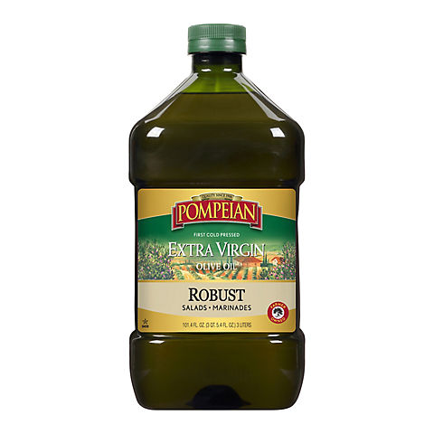 Pompeian Robust Extra Virgin Olive Oil, First Cold Pressed, Full-Bodied Flavor, 101 fl. oz.