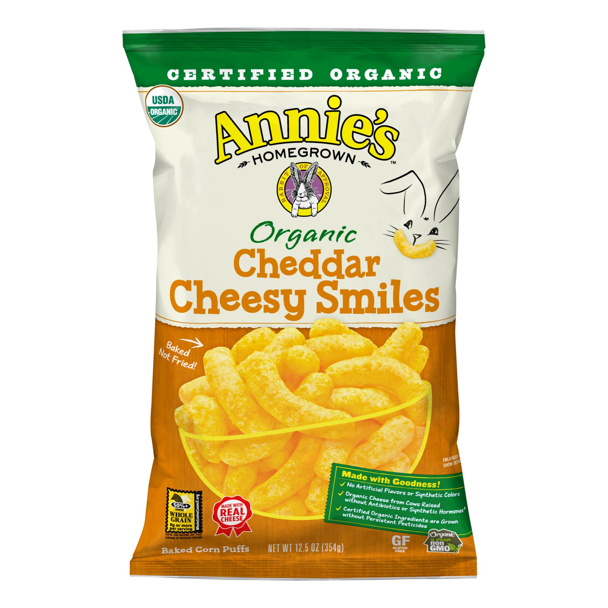 Annie's Organic Cheddar Cheesy Smiles, 12.5 oz.