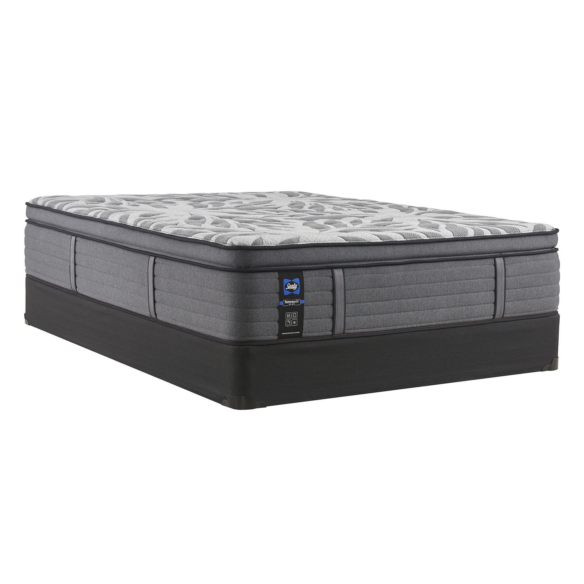 Sealy posturepedic king plush shop euro pillowtop mattress set