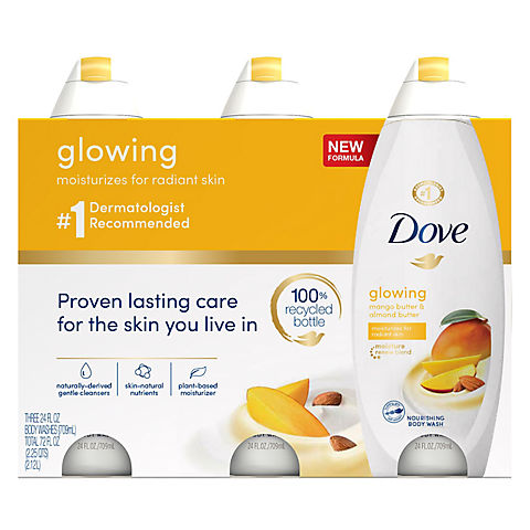 Dove Mango and Almond Butter Body Wash, 3 ct.