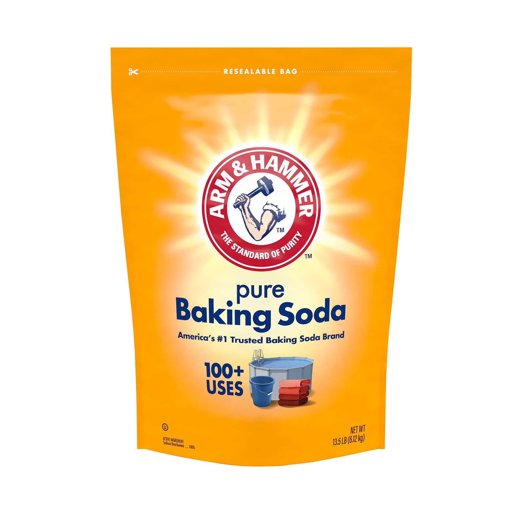 Arm & Hammer Pure Baking Soda, 12 lb., Reseable Bag