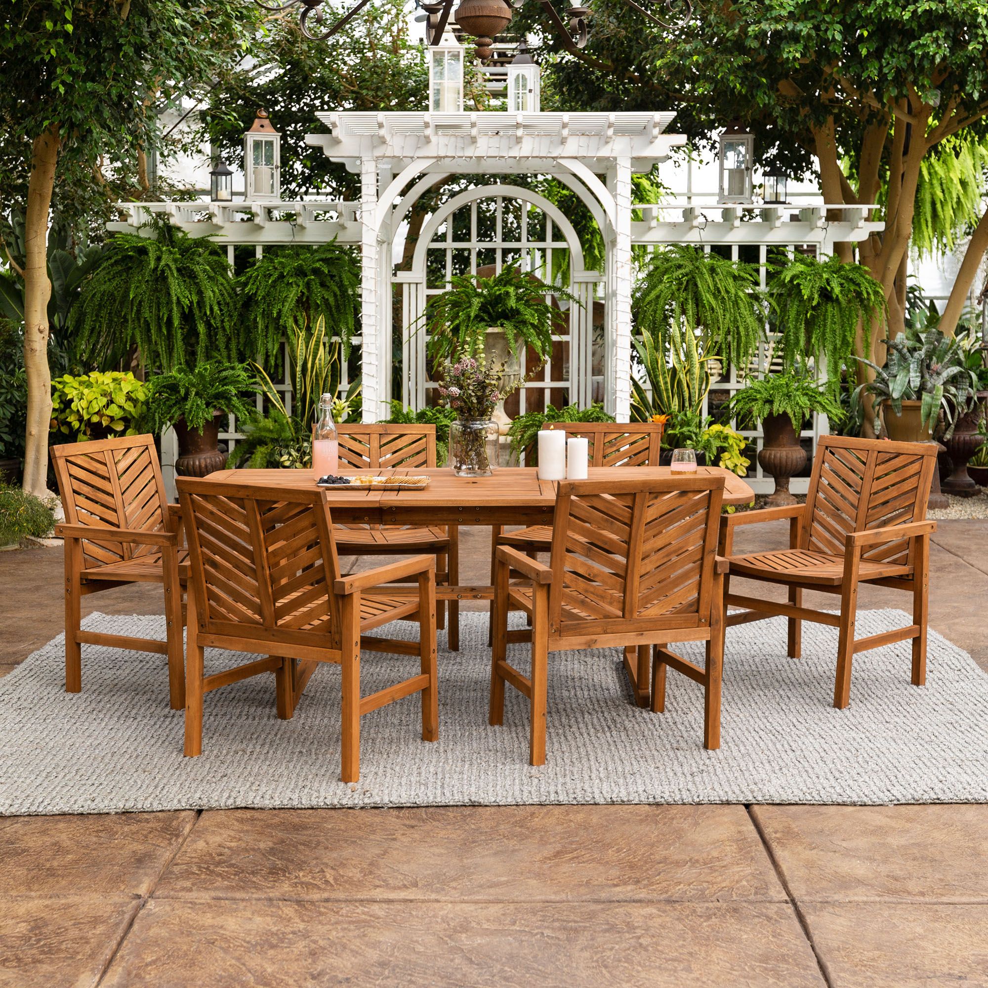 W. Trends 7 Pc. Acacia Wood Outdoor Dining Set Brown BJ s